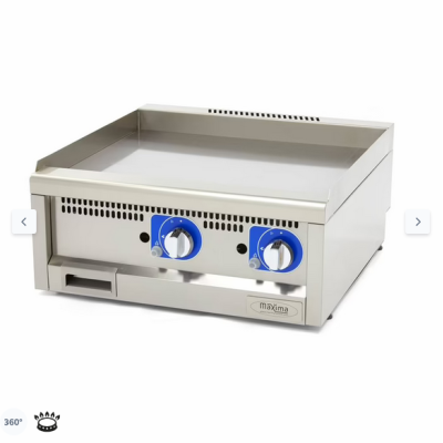  Εμπορική σχάρα ομαλή - αέριο - διπλή μονάδα - 60cm βαθιά